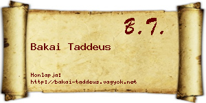 Bakai Taddeus névjegykártya